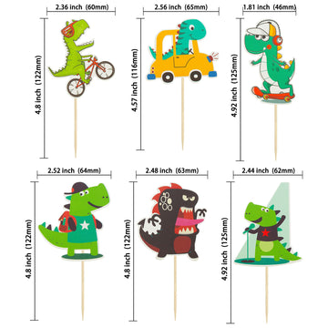 Gyufise 36 Pack Dinosaur Cupcake Toppers Cute Baby Shower Dinosaur Cake Toppers Baby Dinosaur Cupcake Picks For Dinosaur Kids Bi