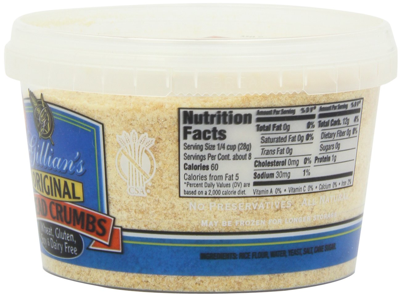 Gillian Bread Crumbs Wheat Free Gluten Free Dairy Free, 12-ounces (Pack of4)