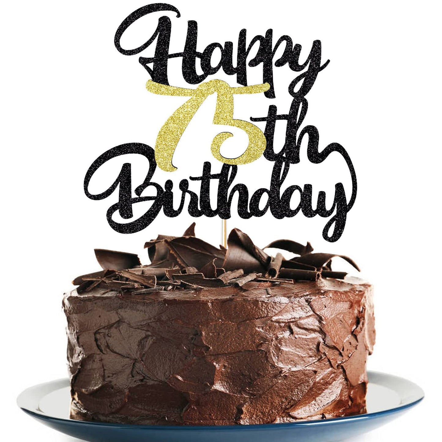 Klionjor 75Th Happy Birthday Cake Topper Happy Birthday Cake Decoration 75Th Birthday Party Decoration Gift Plugin