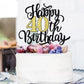 Leetaivie Happy 40Th Birthday Cake Topper, Black Gold Glitter Birthday Cake Topper, 40Th Anniversary/ 40Th Birthday Party Decora