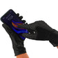 Colortrak Premium Grip Reusable Gloves, 4 Pairs (8 Gloves Total), Powder Free Latex, Durable And Chemical Resistant, Textured For Better Grip, Extra Long Cuff, Washable, Black, Large,