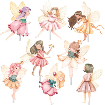Fairy Cupcake Toppers Flower Fairy Party Cupcake Toppers 24Pcs Fairies Party Cake Picks Garden Birthday Party Decorations for El
