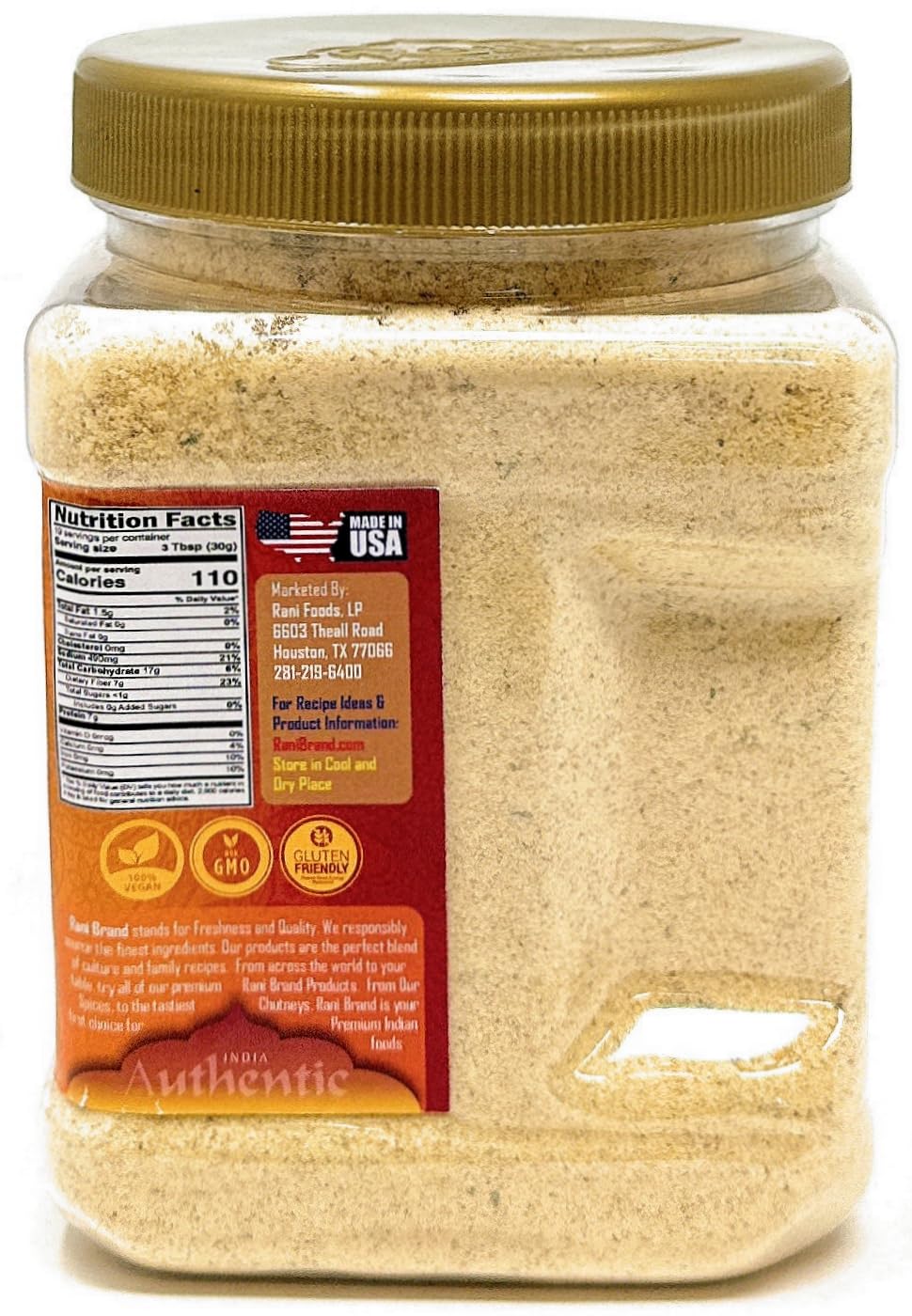 Rani Falafel Mix - Chickpeas & Spices Blend, Gluten Friendly, 20oz PET Jar, Non-GMO, Kosher, Product of USA