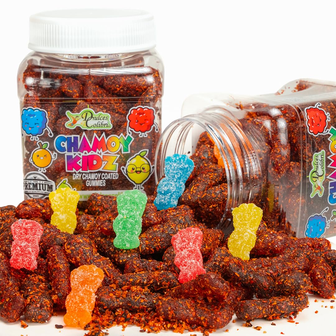 Dulces Colibri Premium Chamoy Sour Kidz - Dry Chamoy Coated Sour Patch Kids, 10 Ounce, Red
