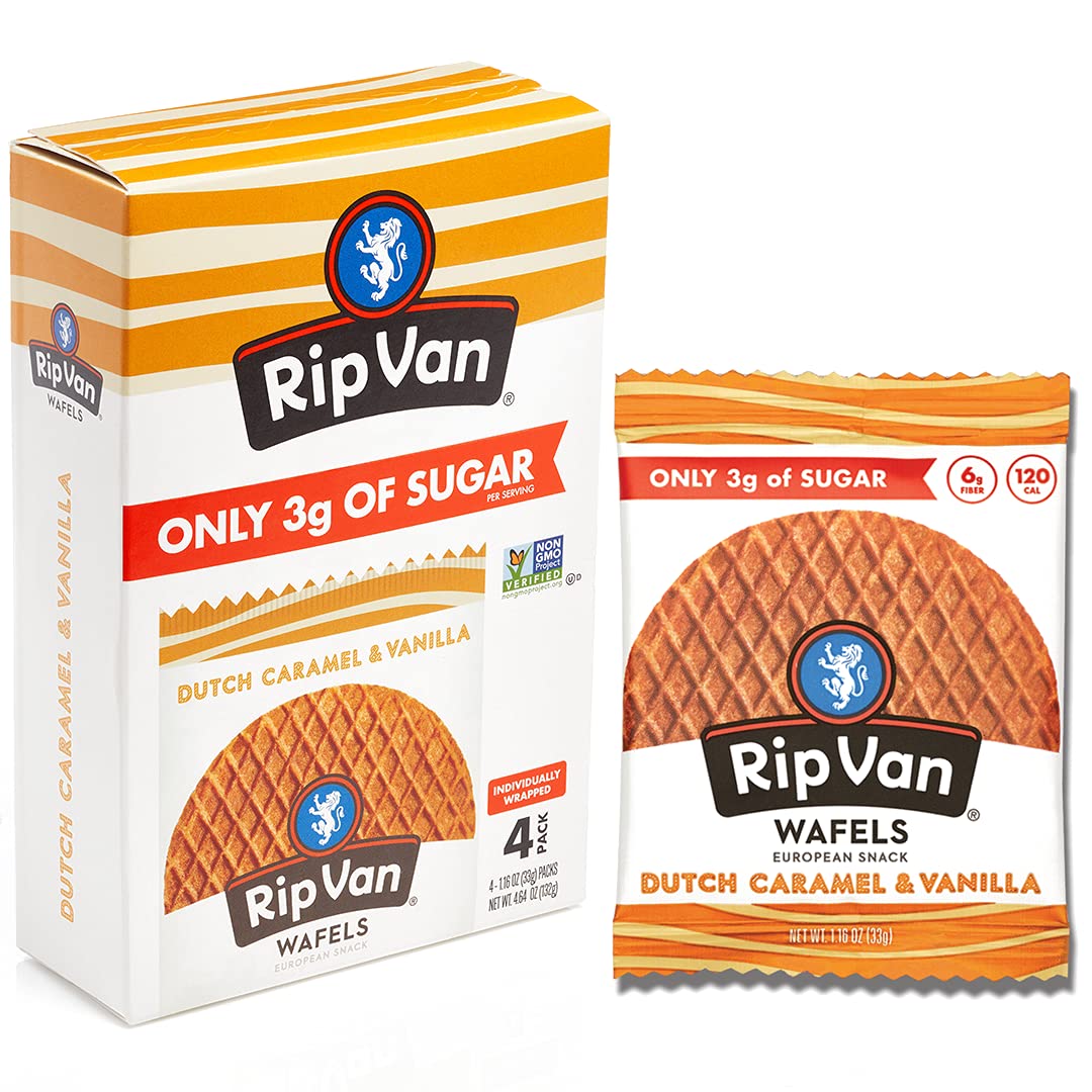 Rip Van Wafels Dutch Caramel & Vanilla Wafel Cookies, 4.64 Oz