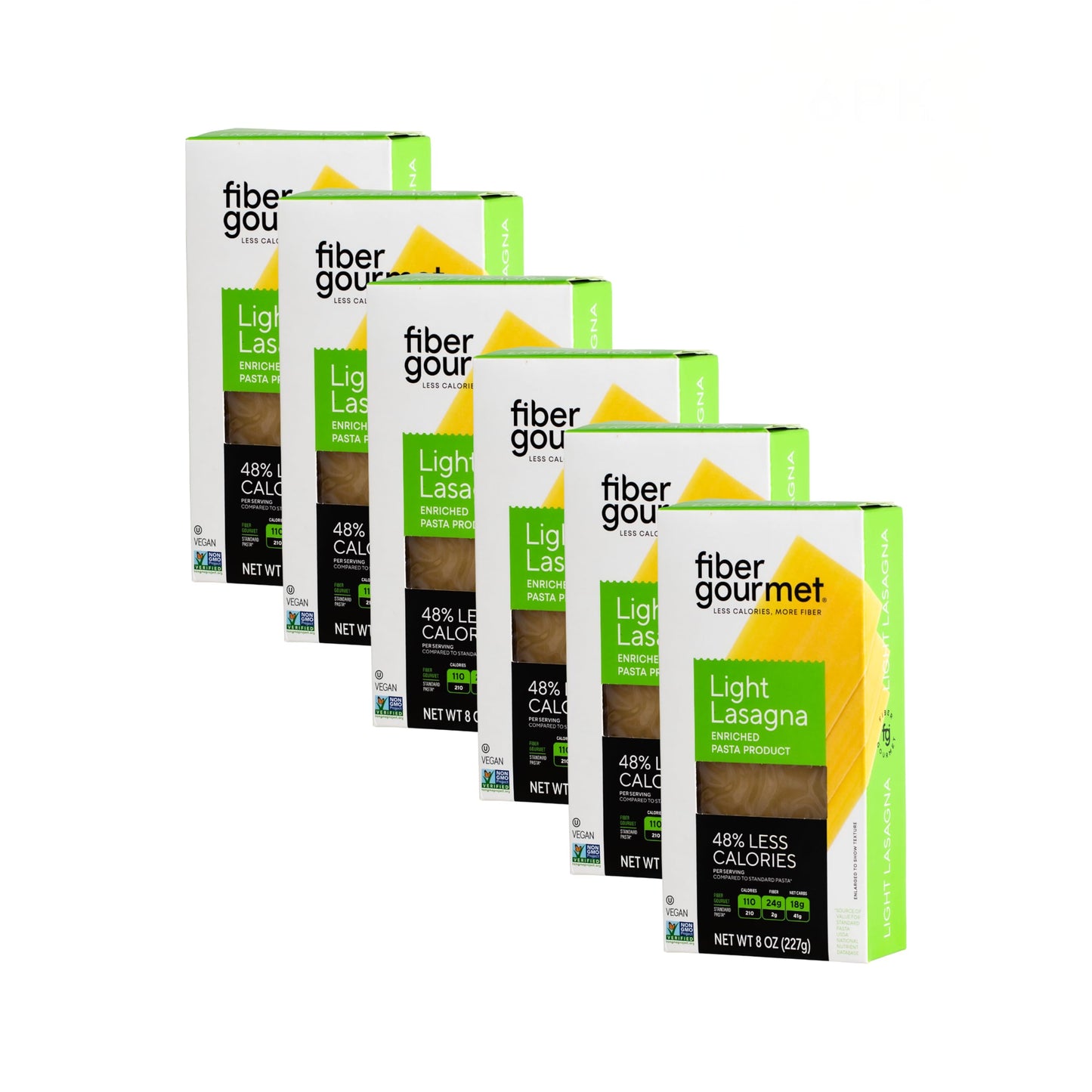 Fiber Gourmet Pasta - Light Lasagna Pasta - Low Net Carb, Fiber-Rich, Low Calorie, Healthy Pasta - Made in Italy, Kosher, Vegan,