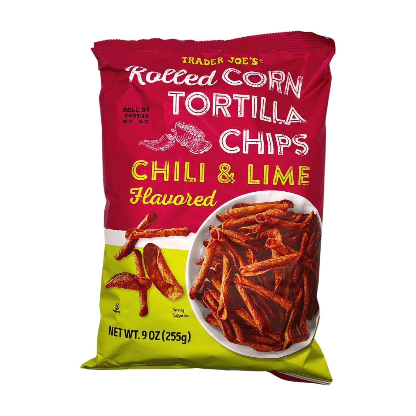 Trader Joe'S Rolled Corn Tortilla Chips Chili & Lime Flavored With Grafton Way Chip Clip (2 Pack)