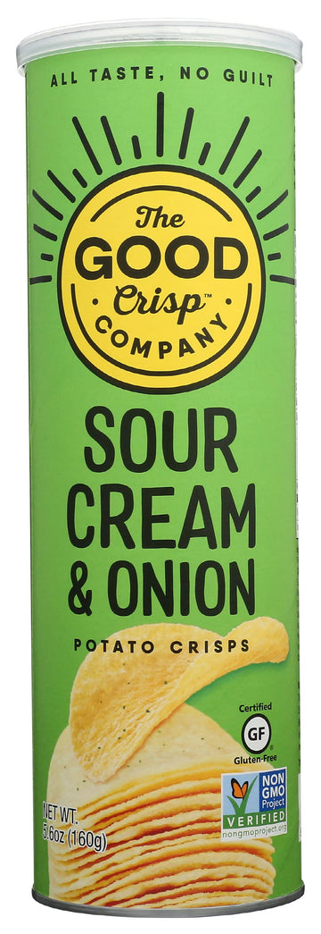 The Good Crisp Company, Sour Cream & Onion Flavor Potato Crips, 5.6 Oz (Pack of 8)