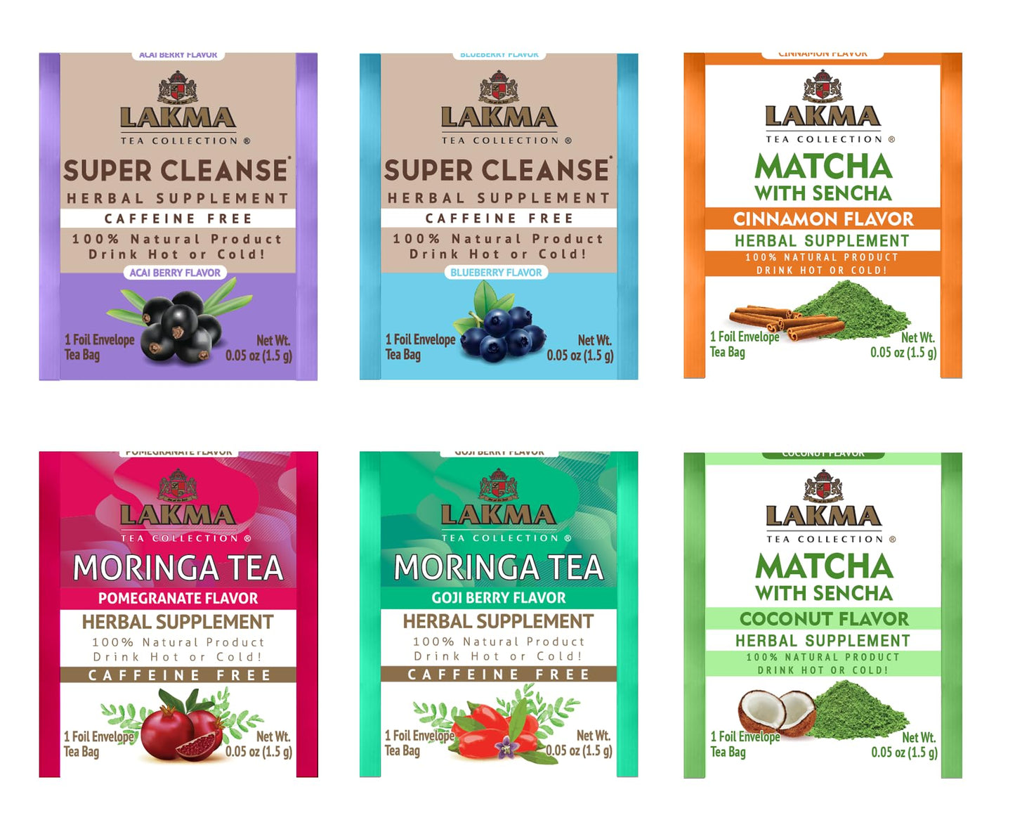 HYLEYS Tea Lakma Tea Cleanse Kit - 42 Tea Bags, GMO Free, Gluten Free, Dairy Free, Sugar Free, 100% Natural, 14 Day Cleanse