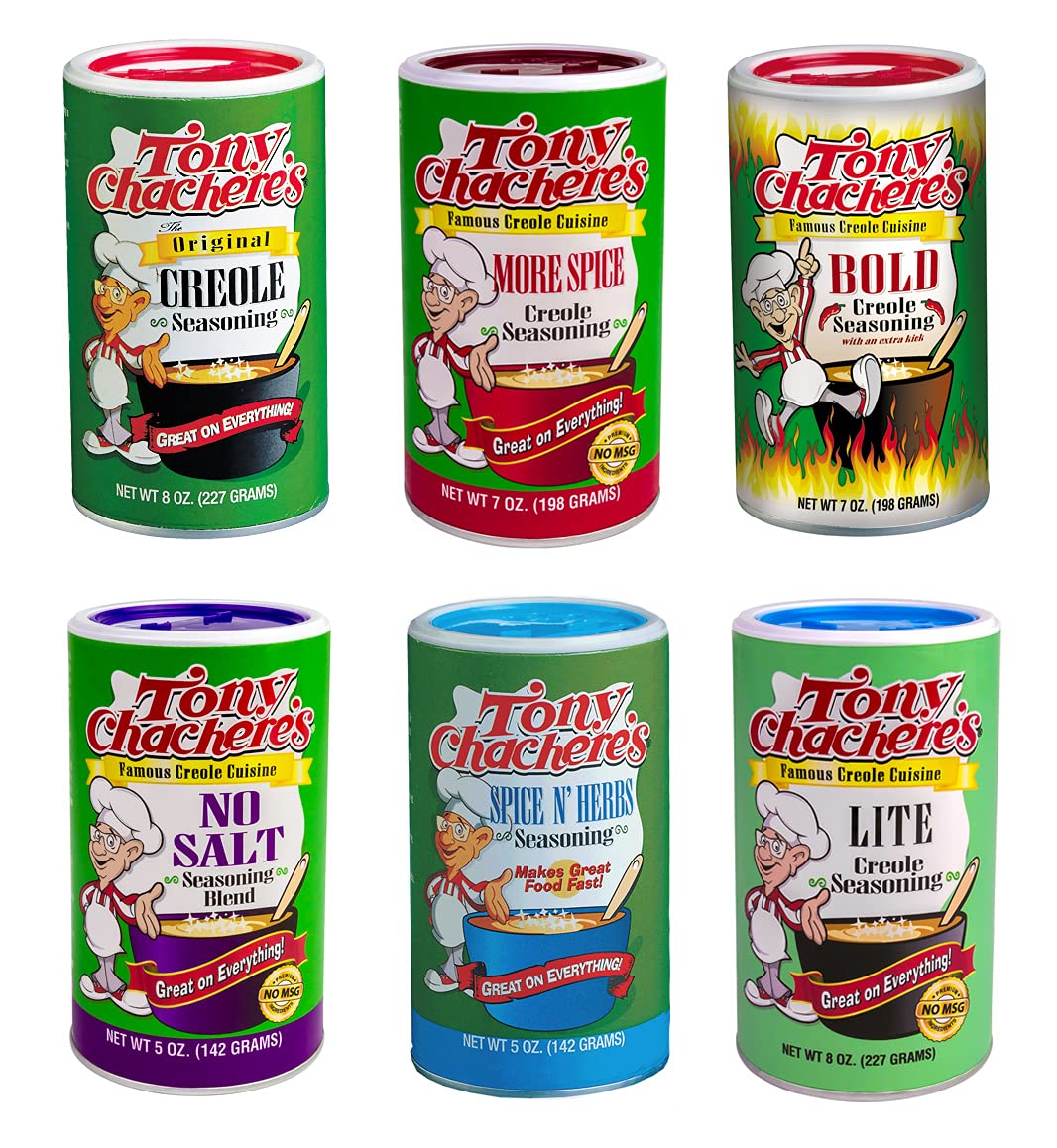 Tony Chachere's Seasoning Blends Variety, 6 Count