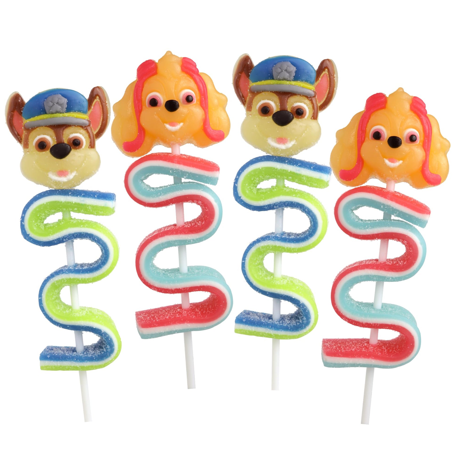Galerie Paw Patrol Gummy Pops Candy, Skye and Chase Characters, Individually Wrapped, 1.23 Ounces, Pack of 4