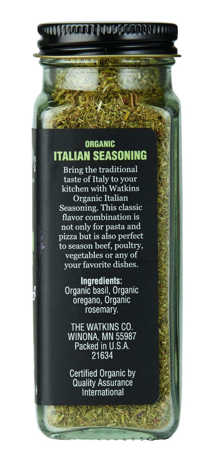 Watkins Gourmet Organic Spice Jar, Italian Seasoning, 1.1 Oz, Pack of 1