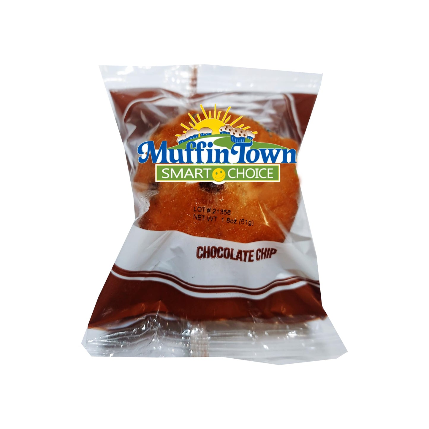 Muffin Town Wholegrain Chocolate Chip Muffins, 1.8 oz, 20 Pack