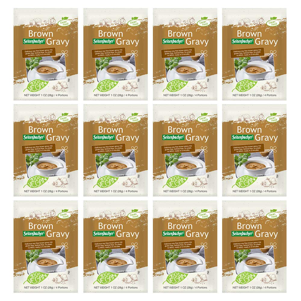 Seitenbacher Gluten-Free Vegetarian Brown Gravy Mix, 1 Ounce Package (Pack of 12)