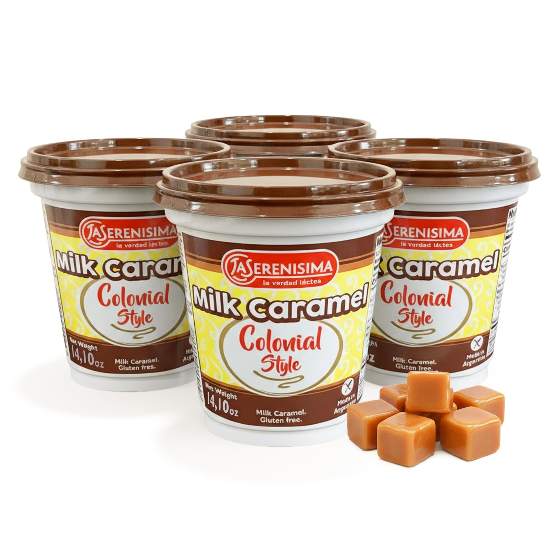 La Seren?sima Dulce de Leche - Authentic Milk Caramel Spread from Argentina - Gluten-Free Creamy Caramel Sauce for Baking  Desserts - Rich Flavor for Pancakes  Waffles - 14.1 Ounce (Pack of 4)