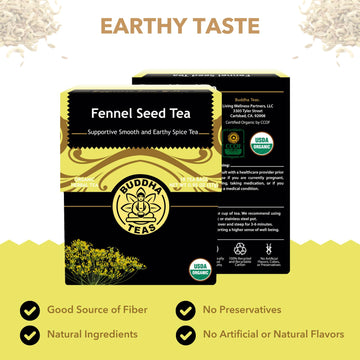 Buddha Teas - Organic Fennel Seed Tea - Herbal Tea - For Health & Digestion - USDA Certified - Clean Ingredients - OU Kosher - 1