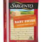 Sargento Natural Baby Swiss Sliced Cheese, 11 Slices
