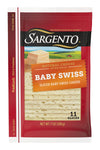 Sargento Natural Baby Swiss Sliced Cheese, 11 Slices