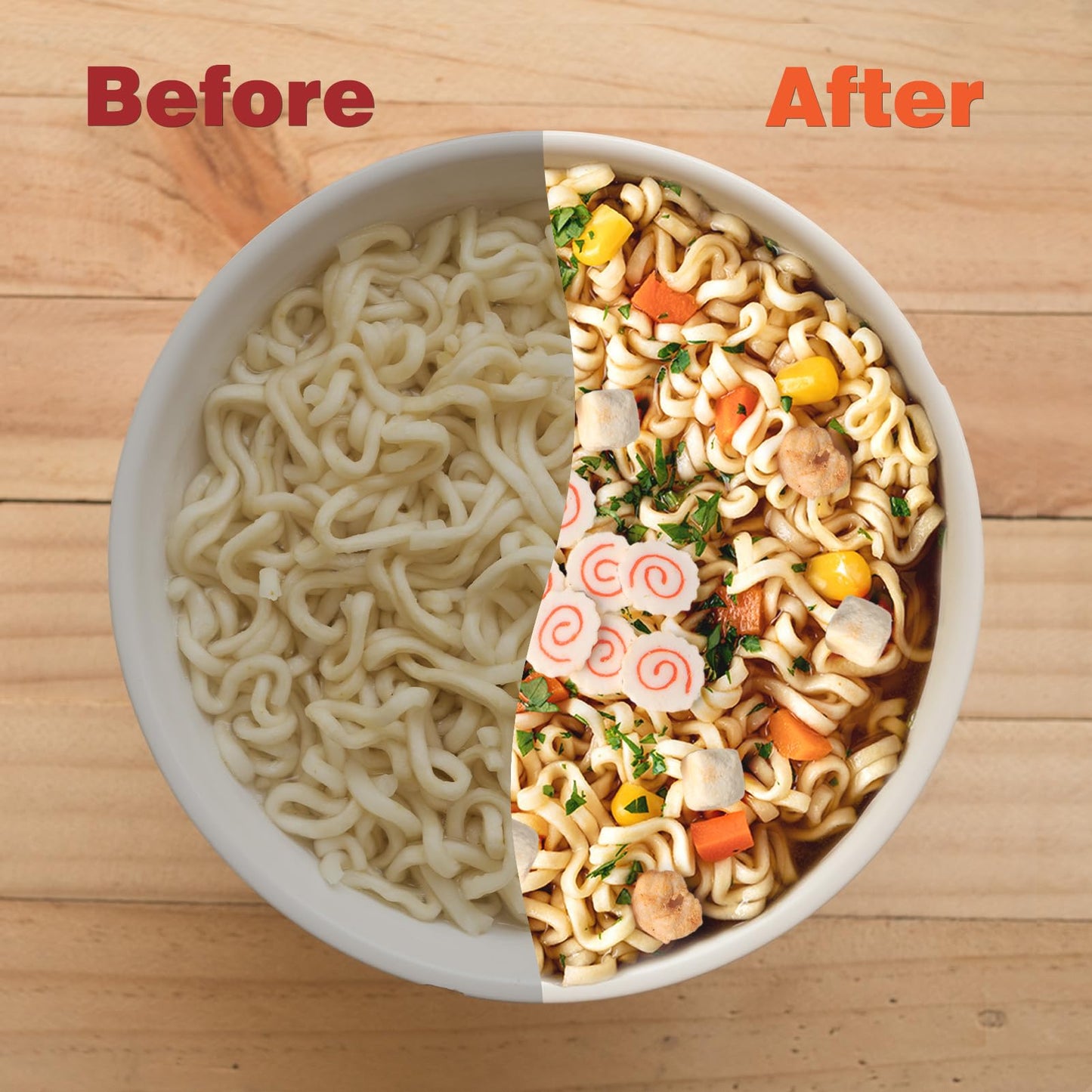 Vonfame Ramen Toppings - Dried Ramen Toppings With Seafood And Vegetables Mix - Ramen Topper For Noodles, 14Oz