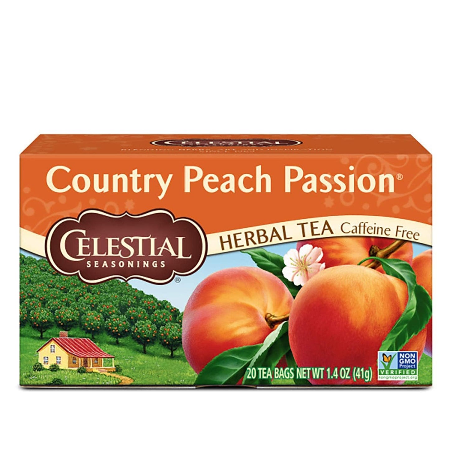 Celestial Seasonings Herbal Tea Country Peach Passion, Caffeine Free, 20 Tea Bags, 8 Ounces, Model 0630194