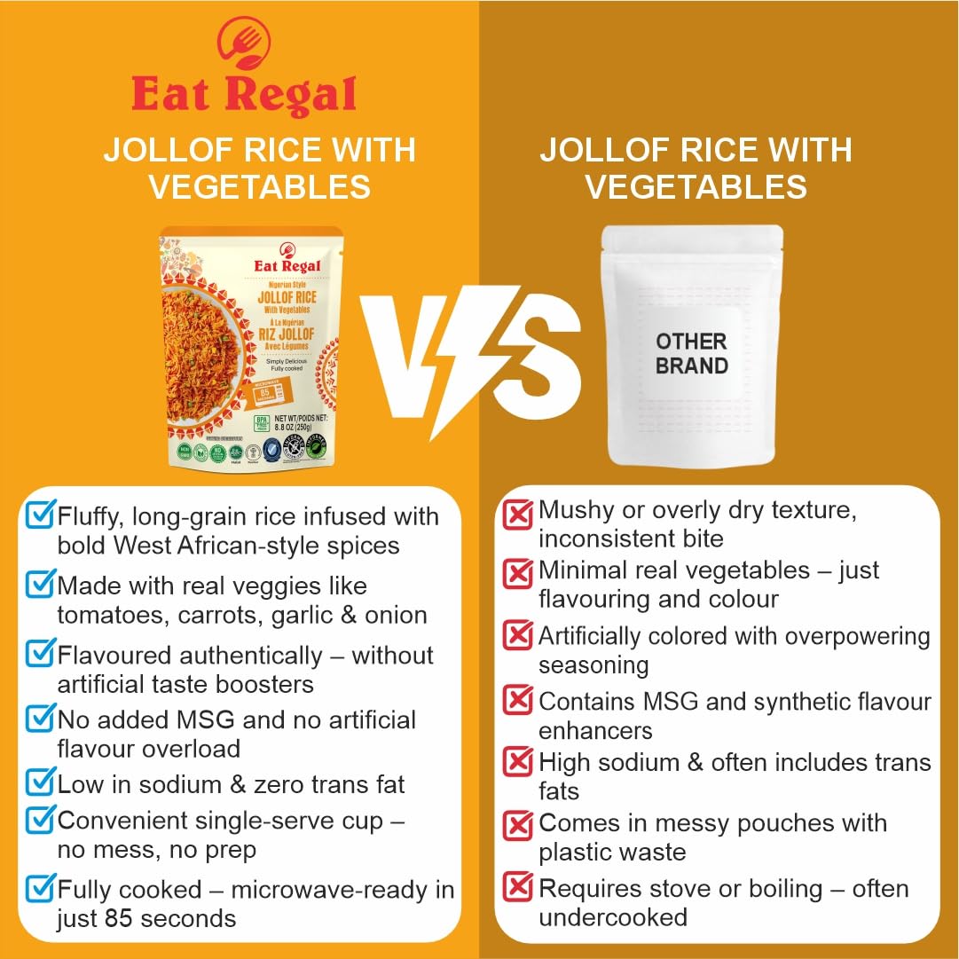 Eat Regal Jollof Rice with Vegetables, 8.8 Ounce, Pack of 6