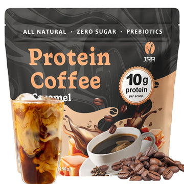 Caramel Protein Coffee Powder - enhanced Whey Protein & 100% Natural Cold Brew Coffee - Keto  Low Carb  Zero Sugar  No Artificial Flavors or Sweeteners  10 Servings (1pc)