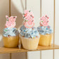 24Pcs Cherry Blossom Cake Decoration Cherry Blossom Flowers Cupcake Toppers Flowers Cake Decoration Wedding Birthday Baby Shower