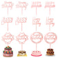 Chewarelly 12 Pack Multi Styles Birthday Cake Topper Set, Acrylic Cake Bunting Decor Birthday Cake Picks Party Decorations Suppl
