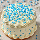 Homipooty Nonpareils Sprinkles 2mm Mini Pearls, Edible Blue and White Sugar Sprinkles for Baking, Cake Decorating, 110g/3.88oz