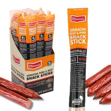 Spicy Sriracha Meat Sticks | Bold Flavor, High Protein, Low Carb, Keto, Gluten Free, No MSG, Healthy Snack Stick | Individually 