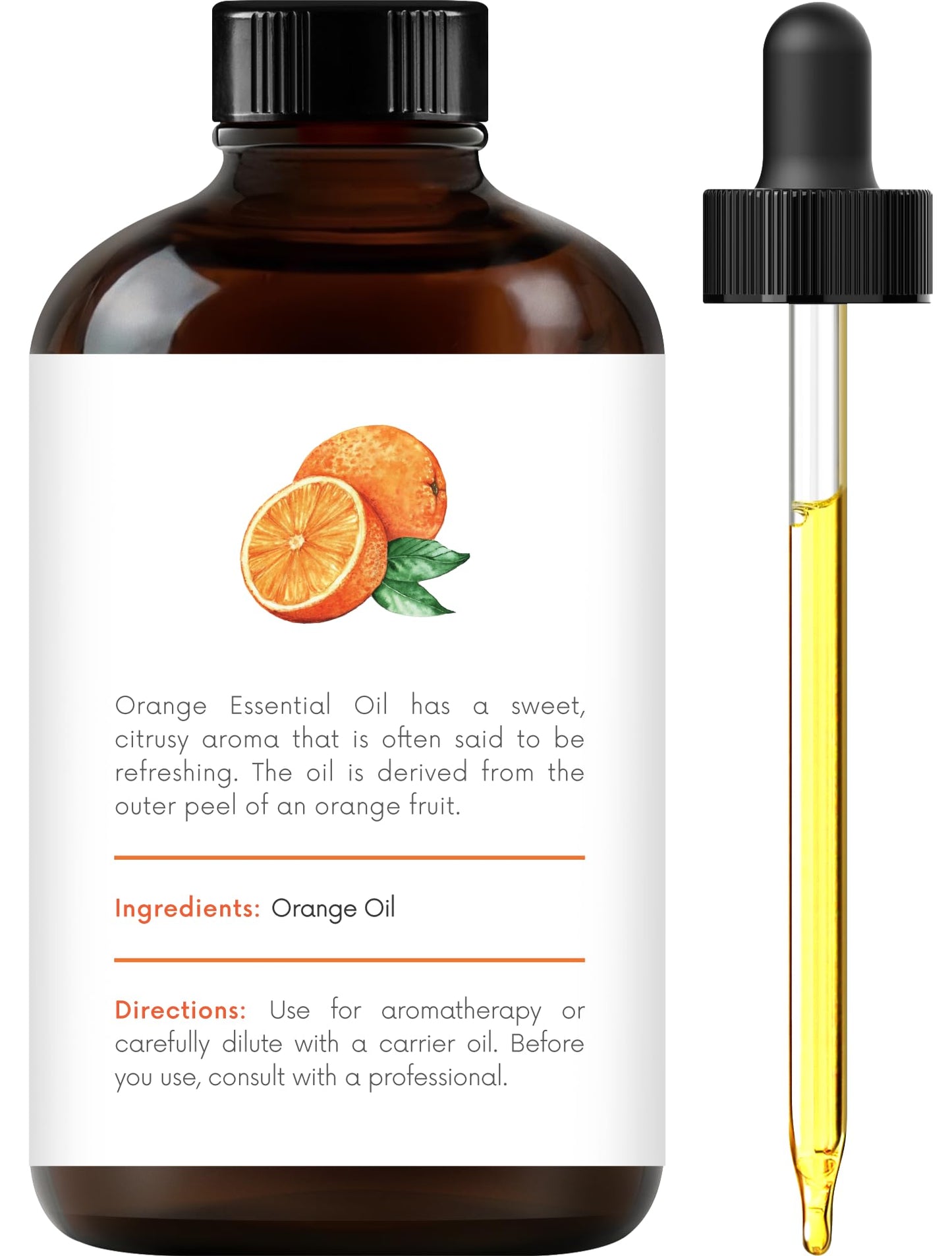 Handcraft Sweet Orange Essential Oil - 100% Pure And Natural - Premium Therapeutic Grade With Premium Glass Dropper - Huge 4 Fl.