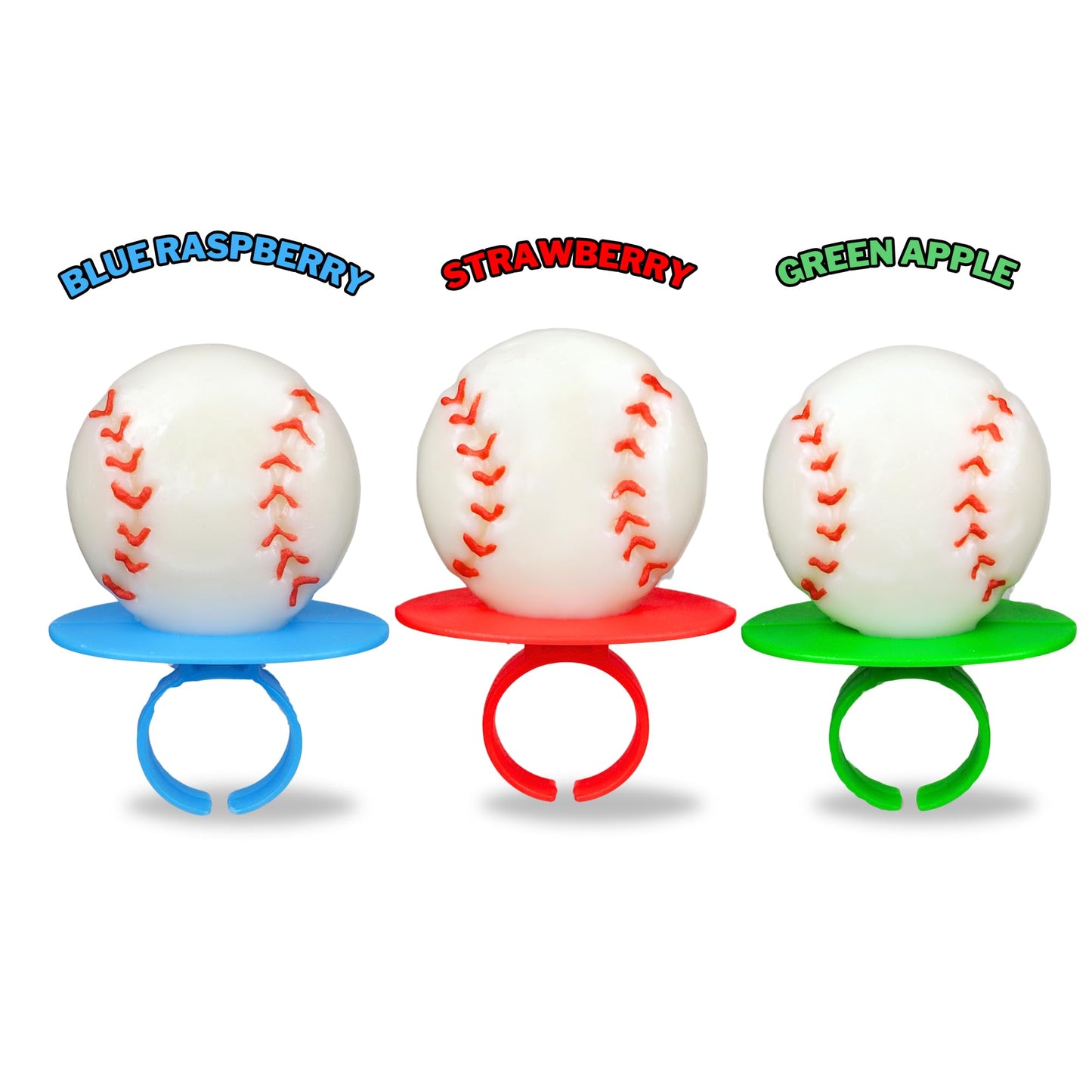 Baseball Lollipop Rings, Individually Wrapped Candy For Party Favors, Goodie Bags, And End Of Season Parties, Box Of 18