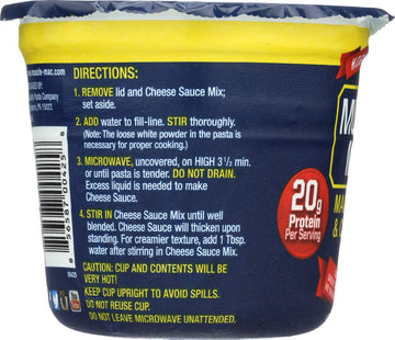 Muscle Mac High Protein Macaroni & Cheese Microwave Cup, 3 Cups