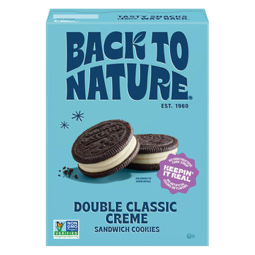 Back to Nature Double Creme Sandwich Cookies, Plant-Based, Non-GMO, 8.25 oz Box