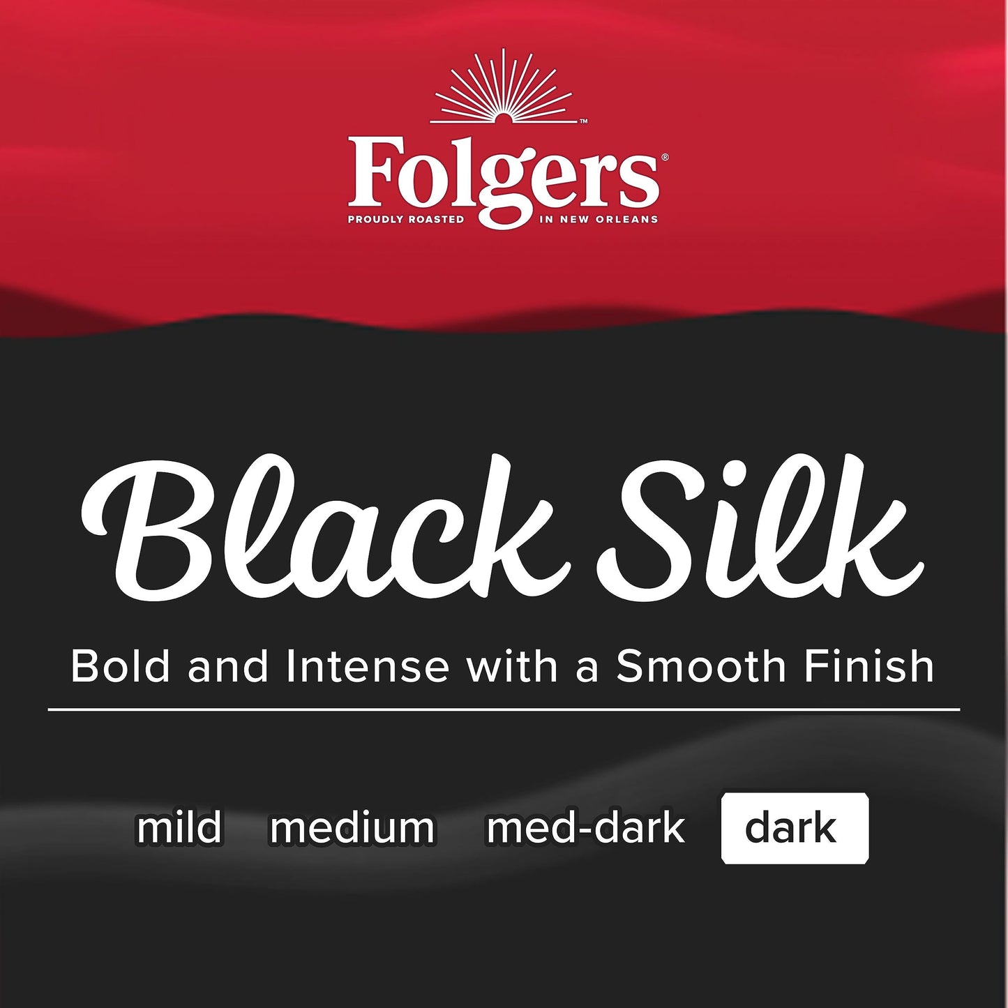 Folgers Black Silk Coffee  Dark Roast  Keurig K-Cup Pods  10 Count Box