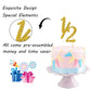 Gold Glitter Half Year Old Cake Topper - Half Year 1/2 Cake Topper - For Half Year Anniversary/Baby Shower/Baby'S Half Year Old