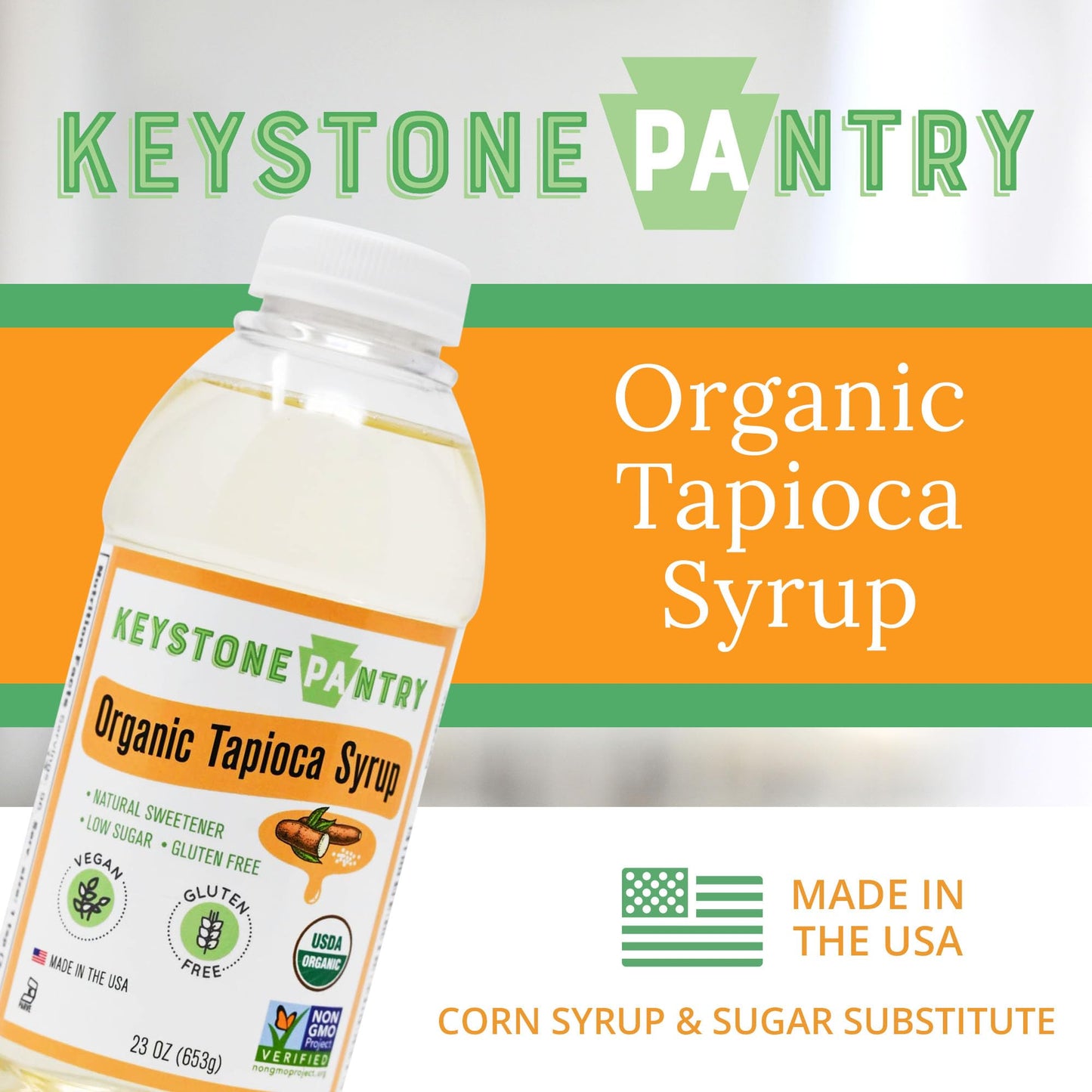 KEYSTONE PANTRY Organic Tapioca Syrup - Gluten-Free Vegan Sweetener - 23 Fl Oz (Pack of 15)