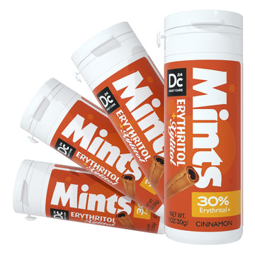 Dc24 Daily Care Xylitol Erythritol Mints, No Aspartame Sugar Free Mints, Low-Calorie, Dry Mouth Mints Keto Cinnamon 30 Pieces (P