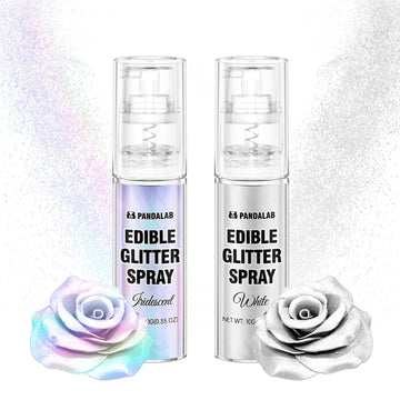 Edible Glitter Spray - Iridescent White Food Grade Luster Dust for Drinks, Dessert Decorating Shimmering Glitter for Beverages, 