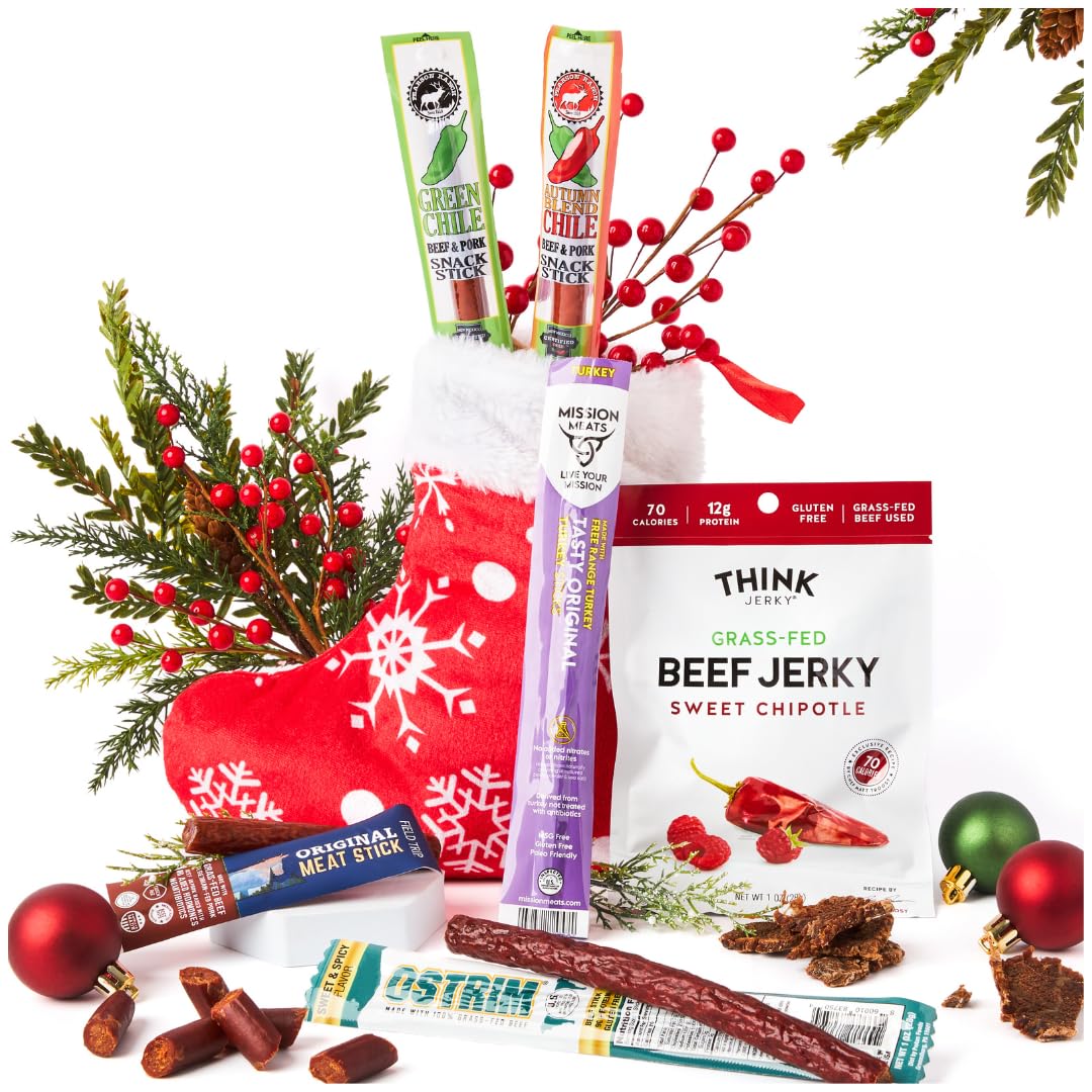 Jerky Gift Set For Men And Couples - Valentines Day Gift For Him  Boyfriend Or Husband - Exotic Beef Jerky Variety Pack With High-Protein Meat Snacks