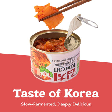Delief Sliced Spicy Kimchi - Authentic Korean Napa Cabbage, Vegan, Gluten-Free, Shelf-Stable Canned, No Preservatives, 5.64 Oz/1