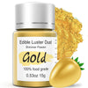 15g Edible Gold Luster Dust for Drinks Cake Decorating - Colaele Gold Shimmering Edible Glitter Dust for Chocolates, Metallic Fo