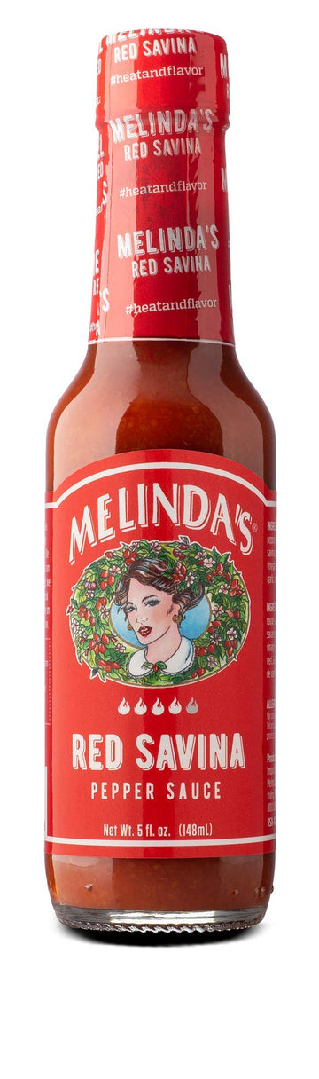 Melindas Red Savina Pepper Hot Sauce - Craft Extra Spicy Habanero Hot Sauce - Made With Fresh Ingredients, Red Savina Peppers, V