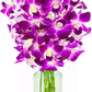 KaBloom Flowers - Mother's Day Collection - 10 Purple Orchid with vase, Gift for Birthday, Sympathy, Anniversary, Get Well, Than