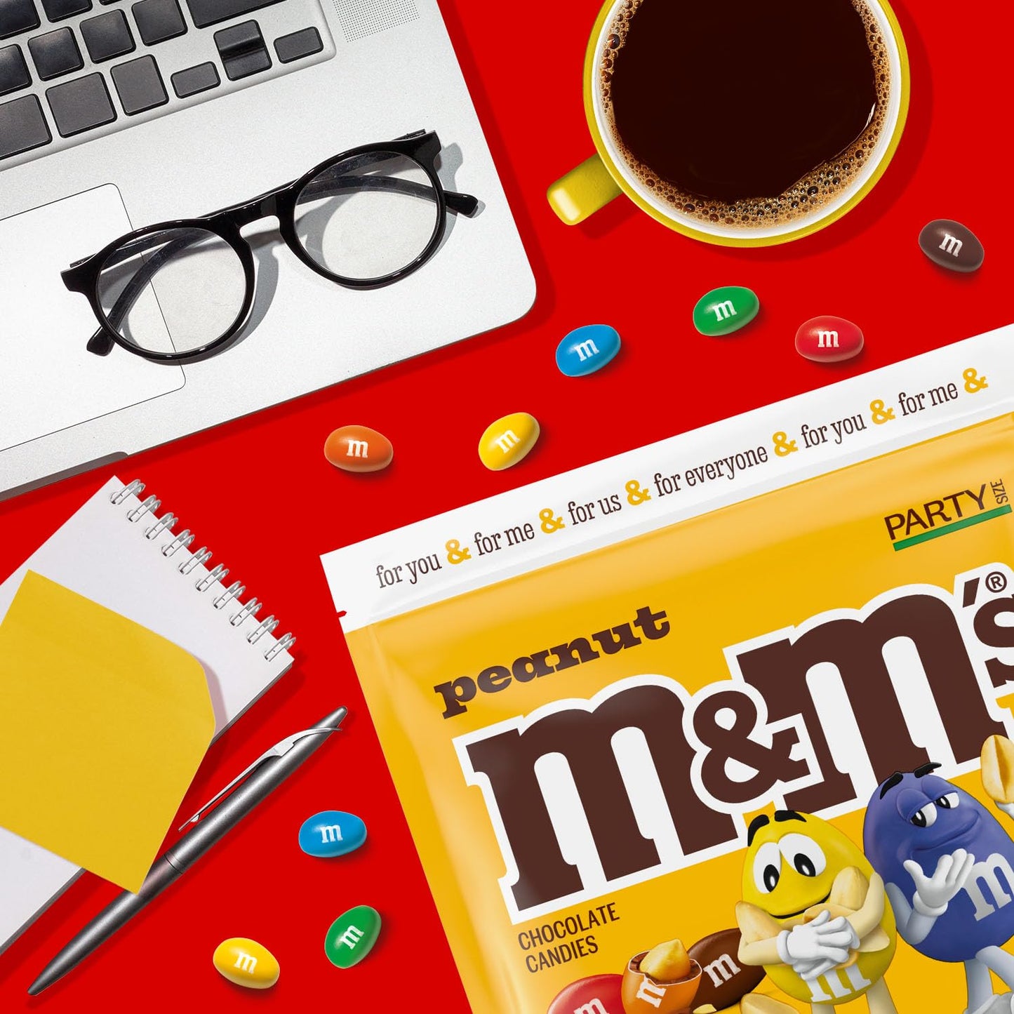 M&M S Peanut Milk Chocolate Candy, Chocolate Candy Bulk, Party Size 38 oz Bag (Pack of 2)