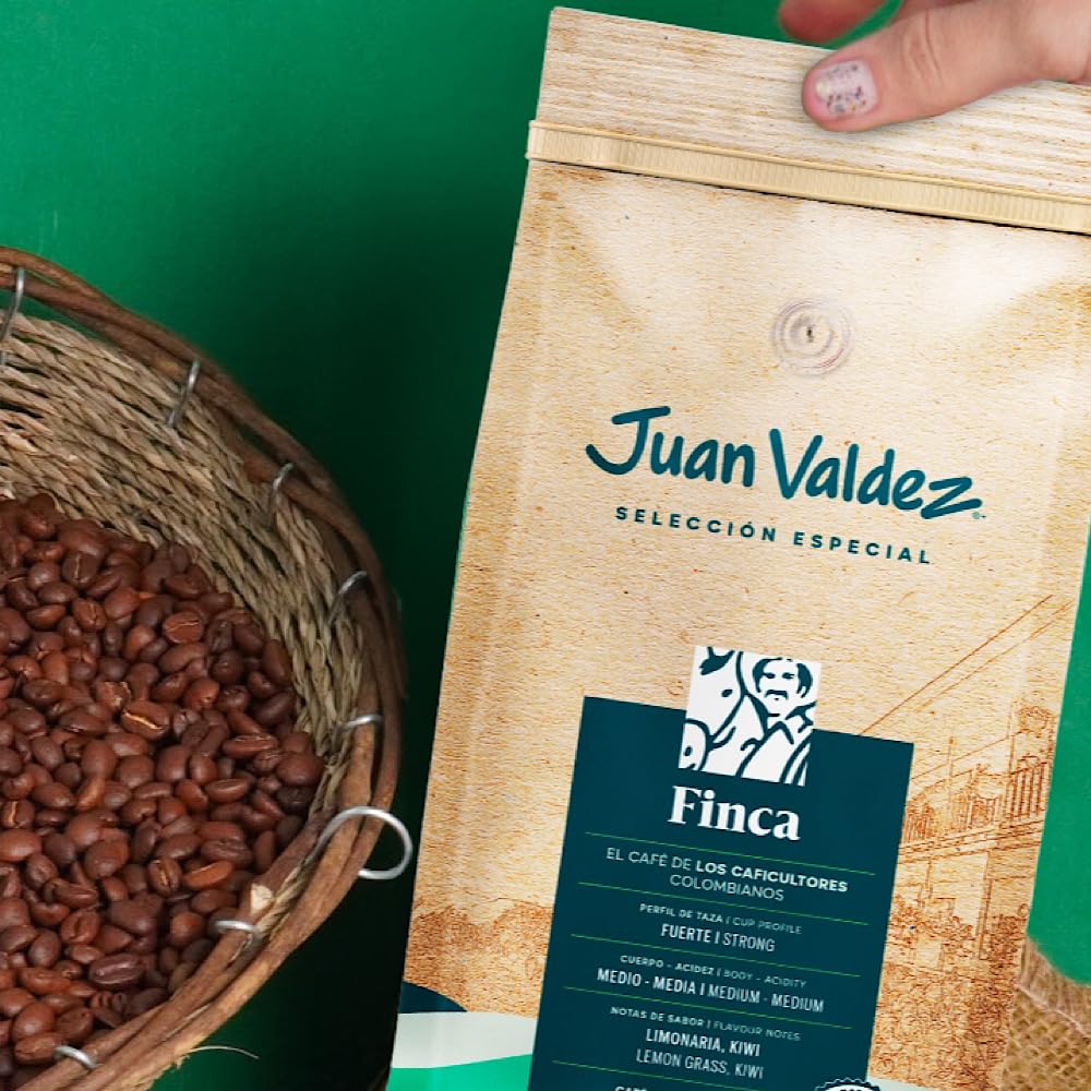 Juan Valdez Whole Bean Coffee - Dark Roast, 100% Colombian, 16 oz, Rainforest Certified, Notes of Lemongrass & Kiwi