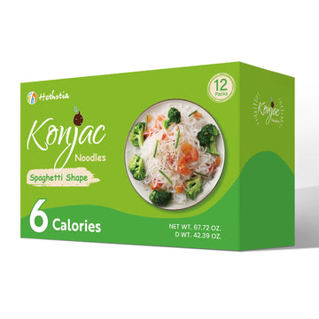 Hethstia Konjac Noodle, 12 Packs Keto Shirataki Noodle Spaghetti, Low Carb Pasta, Low Calorie, Vegan, Gluten Free, Sugar Free, R