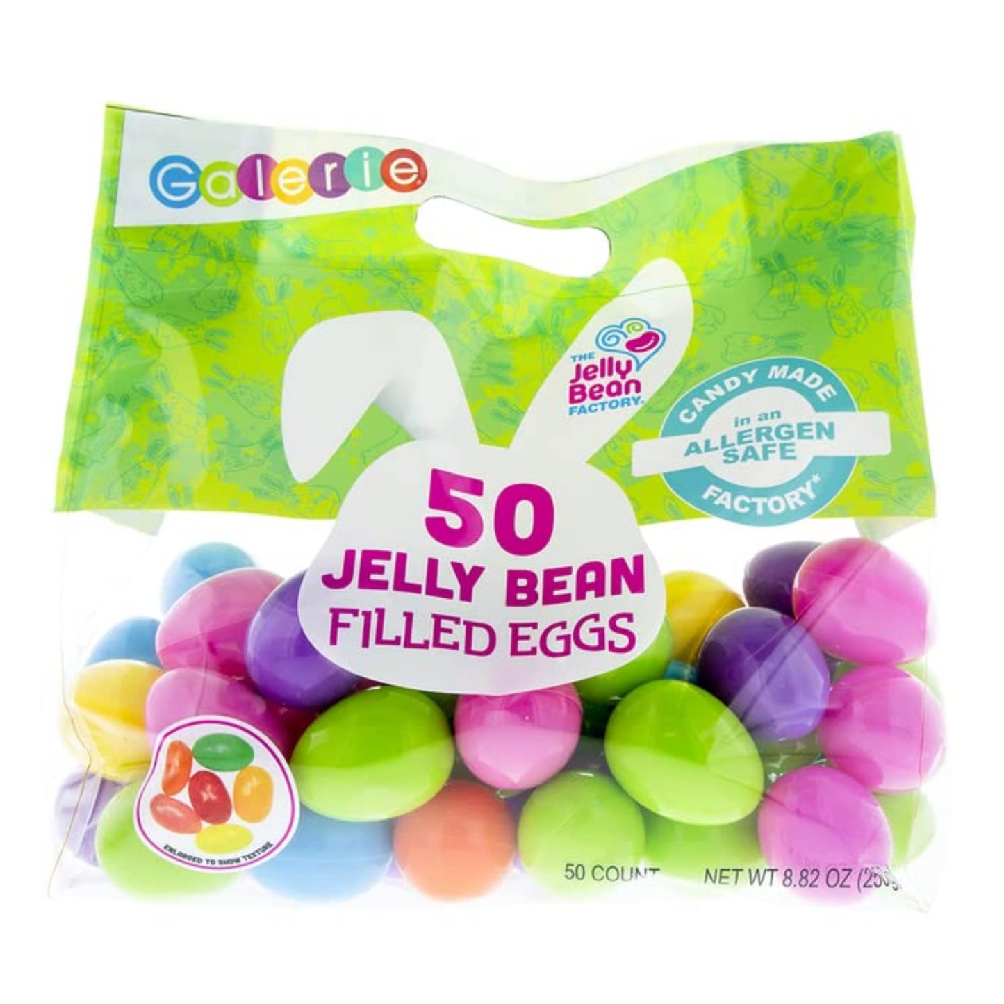 Galerie Bulk Plastic Candy Filled Easter Eggs, Jelly Beans, Assorted Bag Of 50