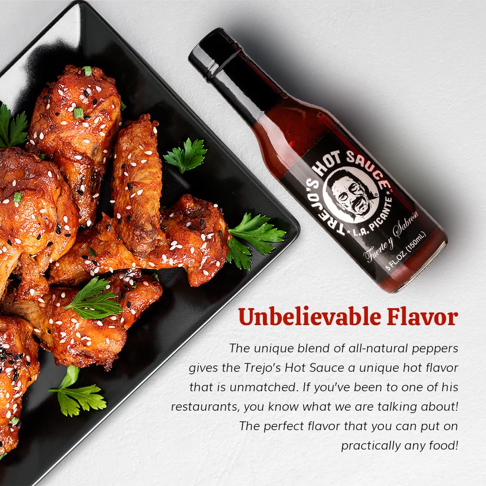 Trejos All-Natural Hot Sauce, Medium Heat, 12-Pack (5 oz. Bottles), Non-GMO, Zero Calories