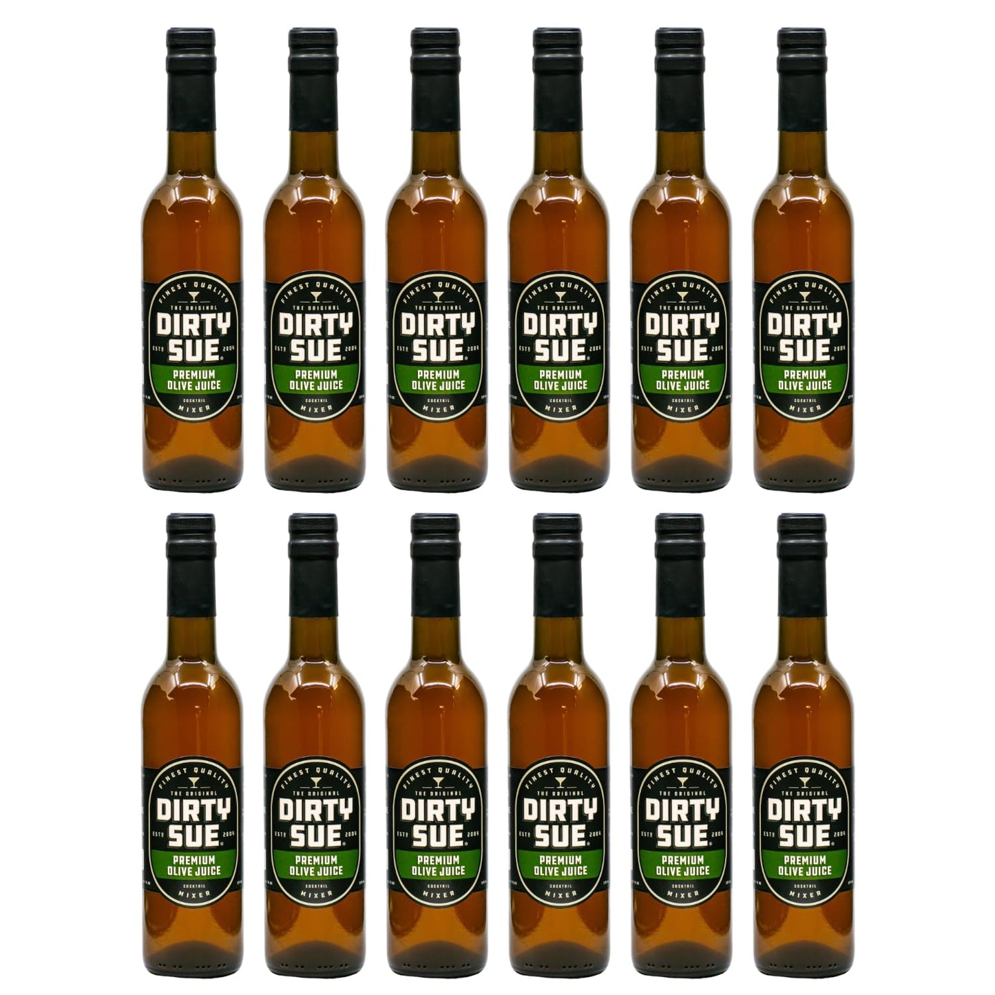 Dirty Sue Premium Olive Juice - 12.69 oz Glass Bottles, Pack of 12
